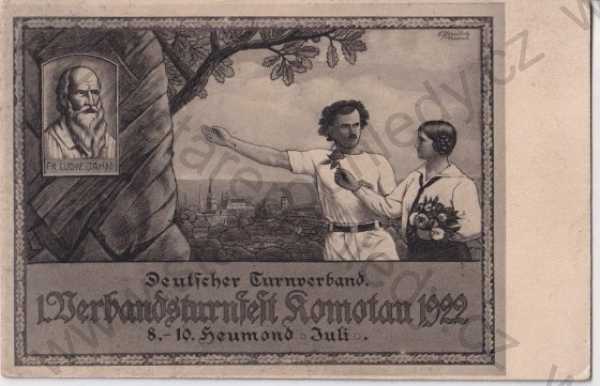  - Chomutov - Komotau, 1. Komotauer Verbandsturnfest 1922, F. L. Jahn, kresba