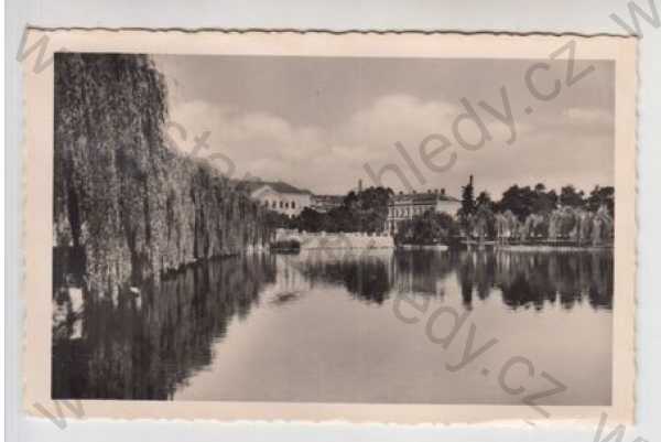  - Hrotovice (Hrotowitz), rybník, částečný záběr města, Fototypia-Vyškov