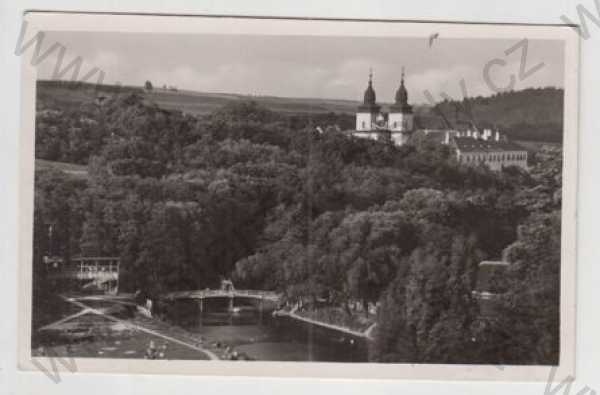 - Třebíč (Trebitsch), řeka, most, koupaliště, částečný záběr města, Grafo Čuda Holice
