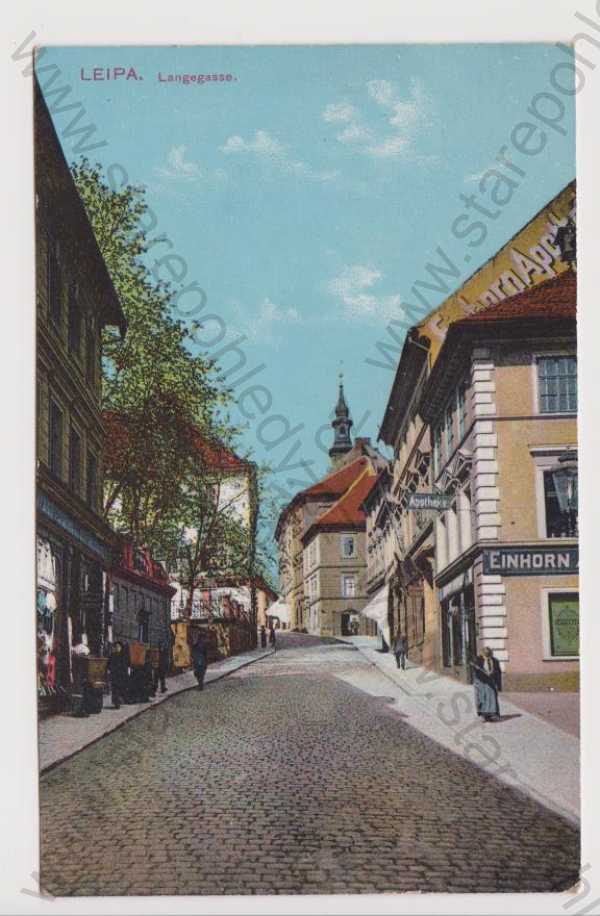  - Česká Lípa (Leipa) - Dlouhá ulice, kolorovaná