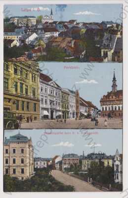  - Česká Lípa (Leipa) - celkový pohled, náměstí, soud, kolorovaná
