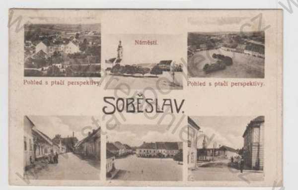  - Soběslav (Tábor), více záběrů, celkový pohled, náměstí, pohled ulicí, náměstí