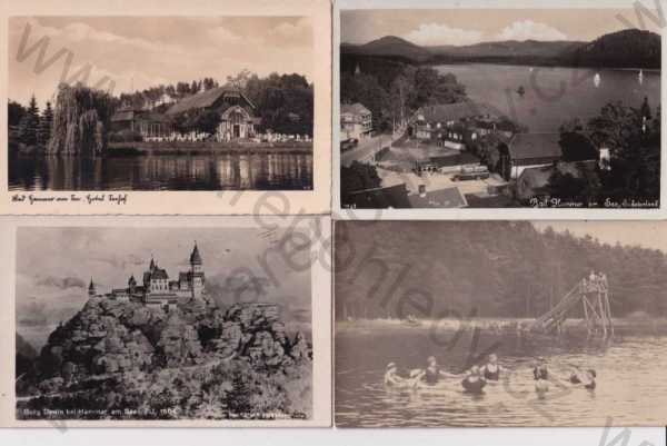  - 4x pohlednice: Hamr na Jezeře - Hamr am See (Česká Lípa - Böhmische Leipa) hrad Děvín, jezero
