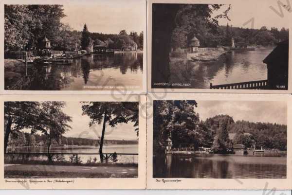  - 4x pohlednice: Hamr na Jezeře - Hamr am See (Česká Lípa - Böhmische Leipa) jezero