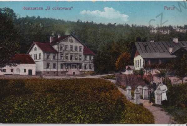  - Peruc (Louny) restaurace U Cukrovaru, kolorovaná