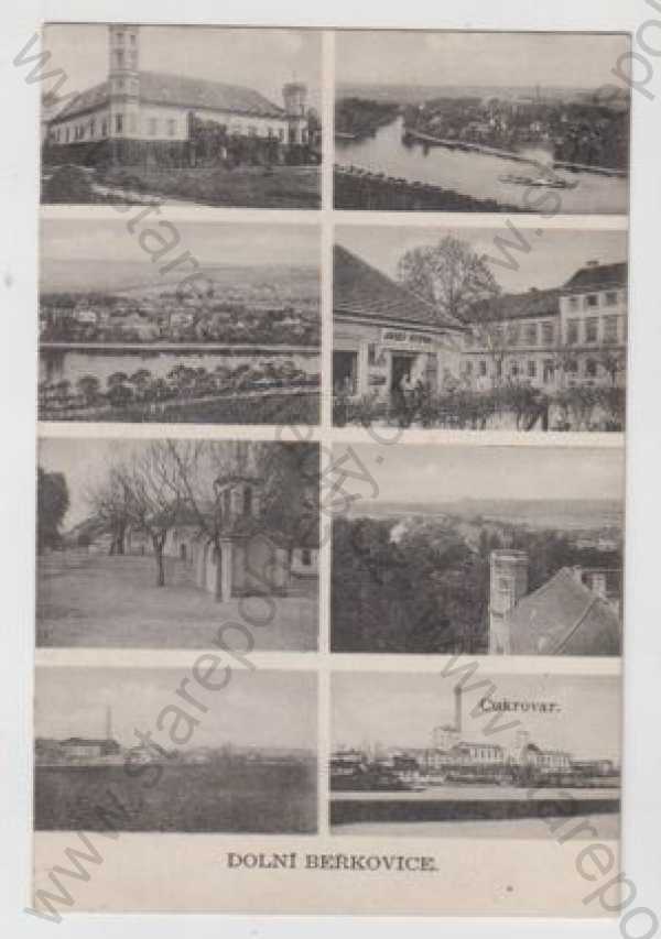  - Dolní Beřkovice (M2lník), více záběrů, zámek, řeka, celkový pohled, náměstí, cukrovar