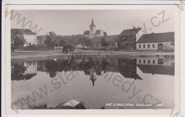  - Krč (Protivín) - střed obce, rybník, Kampelička, kostel