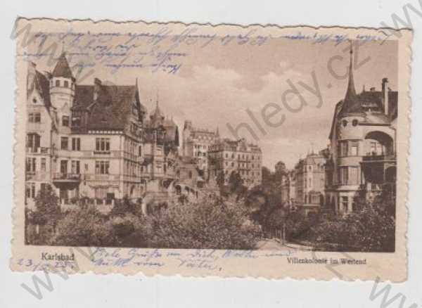  - Karlovy Vary (Karlsbad), Wesend, částečný záběr města, pohled ulicí