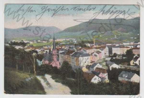  - Děčín (Bodenbach), částečný záběr města, kolorovaná