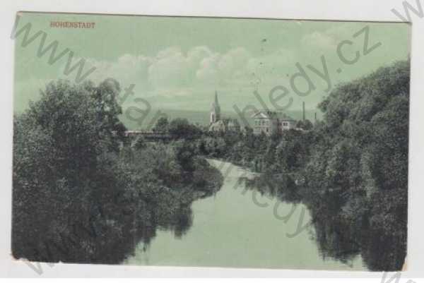  - Zábřeh (Hohenstadt) - Šumperk, řeka, částečný záběr města, kolorovaná
