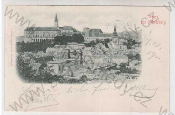  - Mikulov (Nikolsburg) - Břeclav, částečný záběr města, zámek, DA