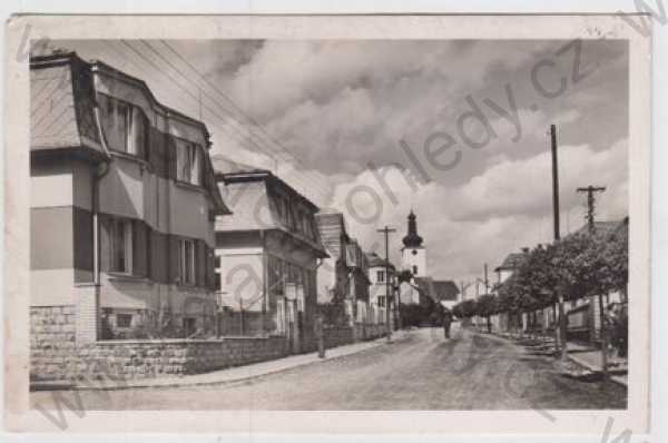  - Veselí nad Lužnicí (Tábor), pohled ulicí, Fototypia-Vyškov