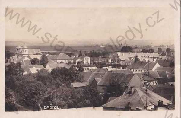  - Dašice (Pardubice), pohled na město z výšky, kostel