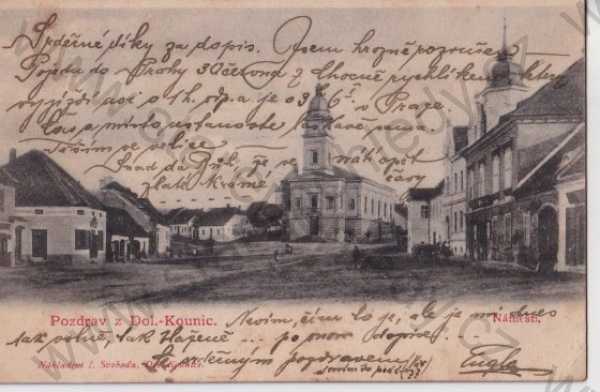  - Dolní Kounice (Brno - Brünn), náměstí, kostel, DA