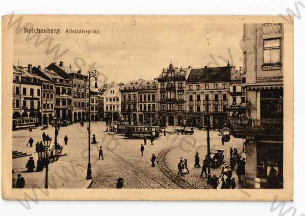  - Liberec, náměstí, obchody, tramvaj