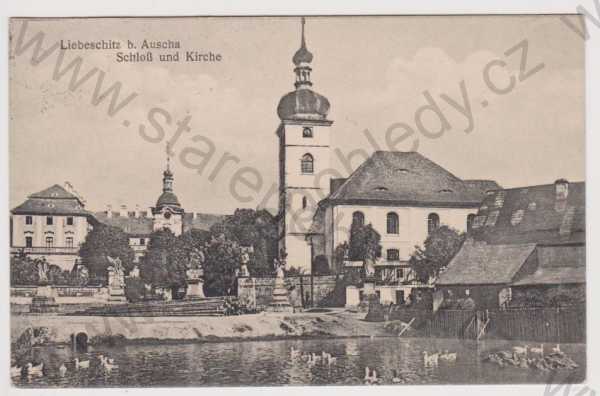  - Liběšice (Liebeschitz) - zámek  a kostel, Litoměřice 