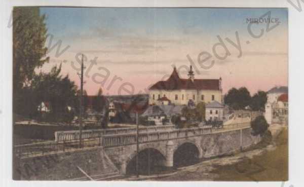  - Mirovice (Písek), kostel, most, kolorovaná