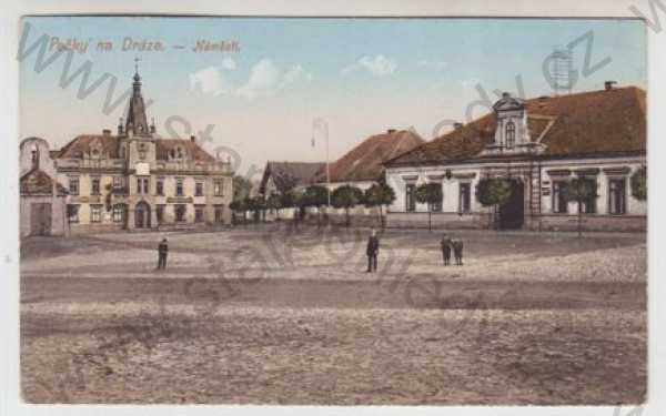  - Pečky na Dráze (Kolín), náměstí, kolorovaná
