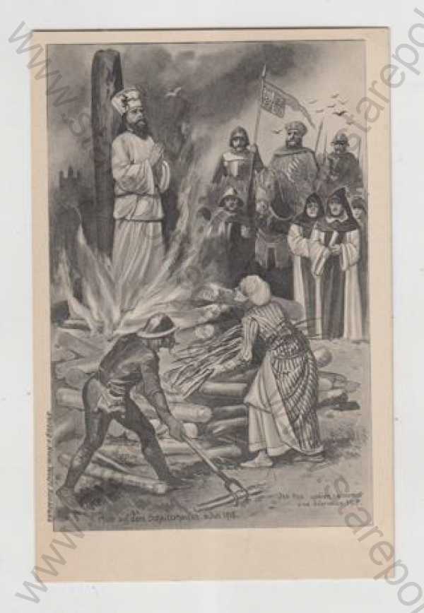  - Osobnosti, Jan Hus, upálení, kresba