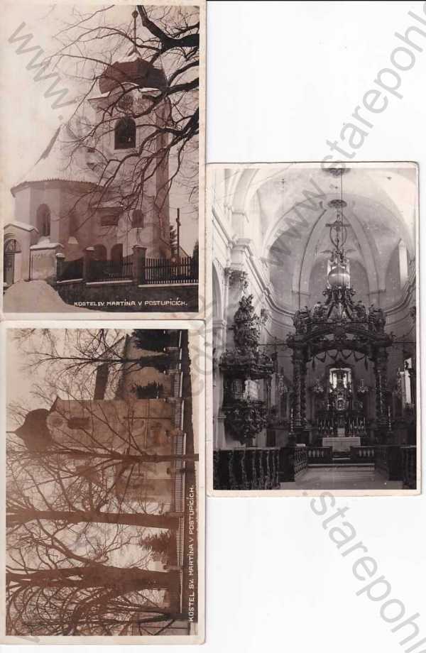  - Postupice (Benešov), kostel sv. Martina, oltář, 3 ks