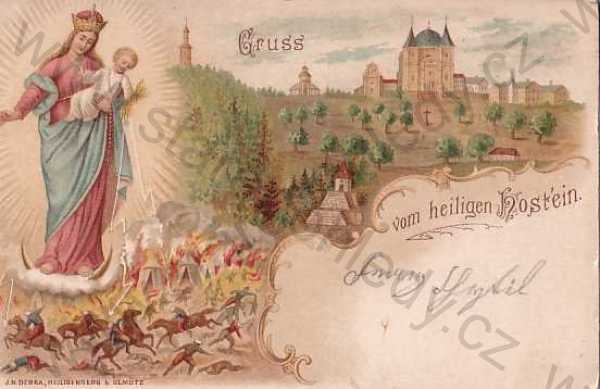  - Hostýn - Heilige Hostein (Kroměříž), koláž, barevná, kresba, madona, DA