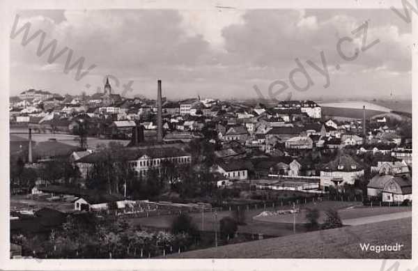  - Bílovec - Wagstadt (Nový Jičín), celkový pohled z výšky, kostel