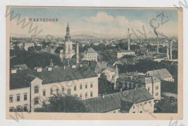  - Varnsdorf (Warnsdorf) - Děčín, částečný záběr města, kolorovaná