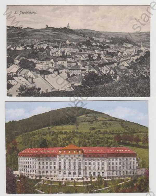  - 2x Jáchymov (St. Joachimstal) - Karlovy Vary, celkový pohled, kolorovaná