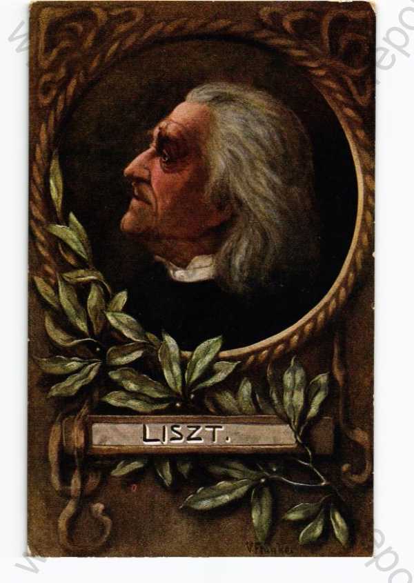  - Ferenc Liszt, portrét, koláž, V. Franke