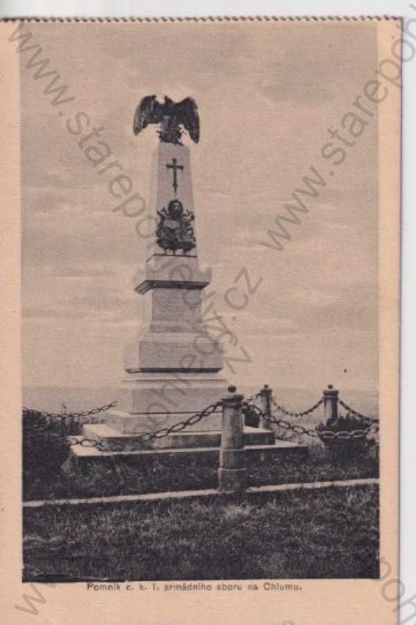  - Bojiště u Hradce Králové, Chlum - Kulm, Sadová (Hradec Králové) 1866, pomník c. k. I. armádního sboru na Chlumu