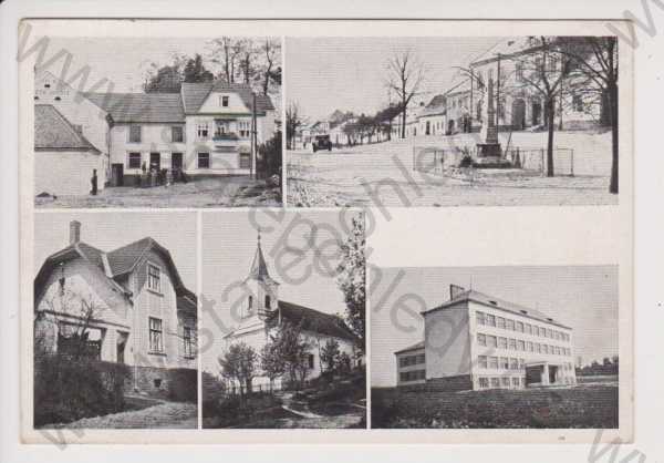  - Knínice (Boskovice) - kostel, obchod, pomník, škola, vila