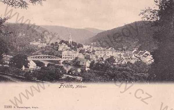  - Vranov nad Dyjí - Frain (Znojmo), celkový pohled, most, kostel, DA