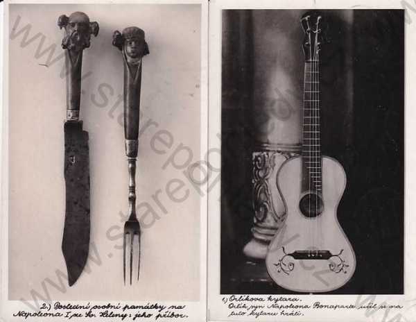  - Umělecké předměty, příbor Napoleona, Orlíkova kytara, 2 ks, Napoleon Bonaparte