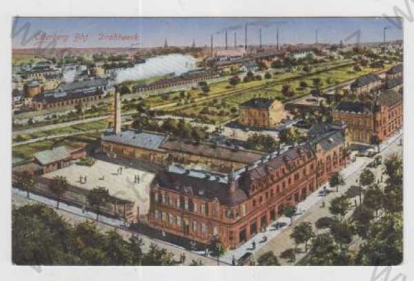  - Bohumín (Oderberg) - Karviná, továrna, částečný záběr města, kolorovaná