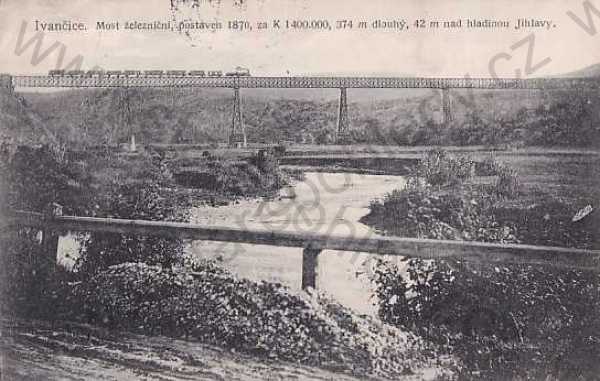  - Ivančice (Brno venkov), železniční most, řeka Jihlava