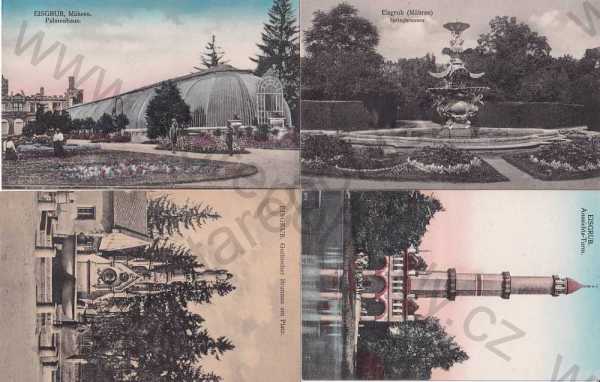  - 4x pohlednice: Lednice (Břeclav) zámecký park