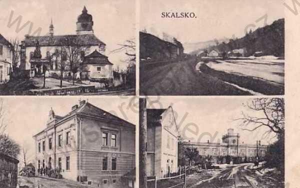  - Skalsko (Mladá Boleslav), více záběrů, kostel, zámek, domy