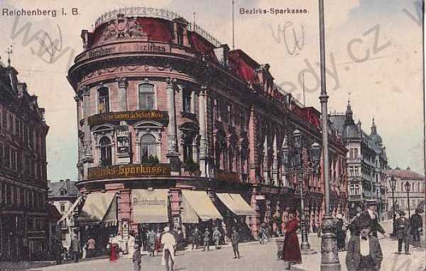  - Liberec - Reichenberg, spořitelna, kolorovaná