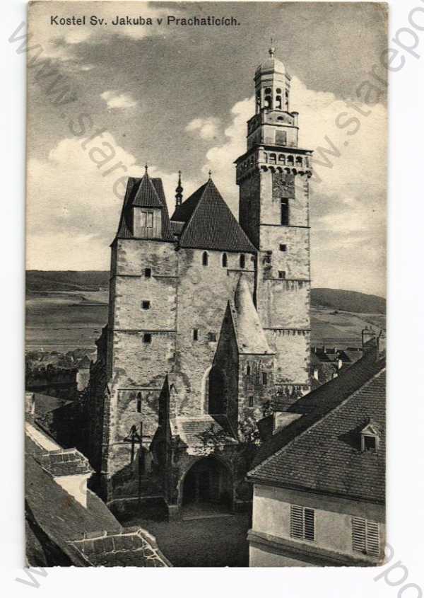  - Prachatice, částečný záběr města, kostel