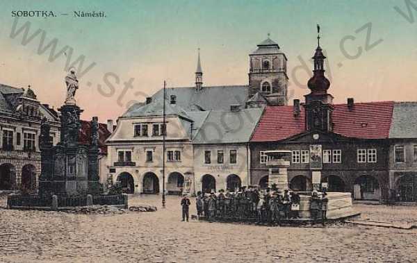  - Sobotka (Jičín), náměstí, kostel, kolorovaná