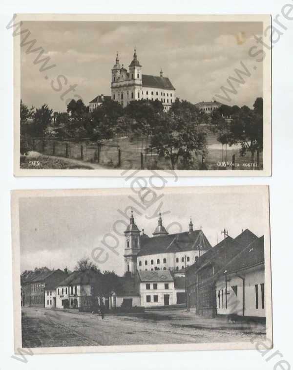  - 2x Dub n. Moravou Olomouc , částečný záběr města, kostel, foto J.Švec, Bromografia