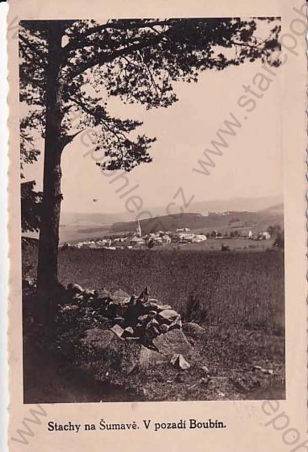  - Stachy (Prachatice), Šumava, celkový pohled, Boubín