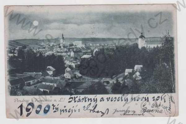  - Kamenice nad Labem (Ústí nad Labem), celkový pohled, mondschein, Vánoce, DA
