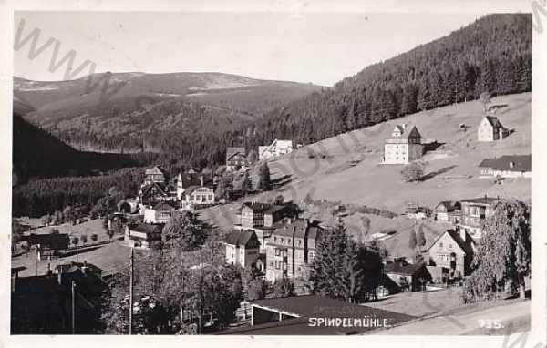  - Špindlerův mlýn, Trutnov, celkový pohled, údolí, hotely