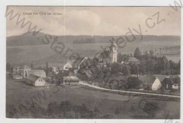  - Dolní Olešnice (Öls), pohled na město, kostel