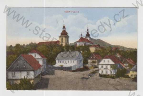 - Horní Police (Ober Politz), náměstí, kostel, barevná