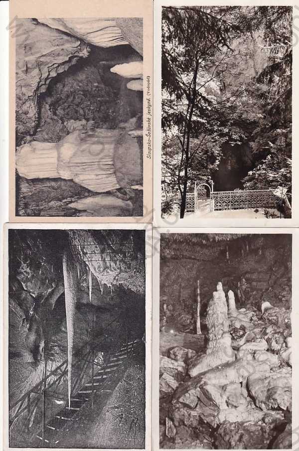  - 4x pohlednice: Macocha (Blansko), skála, propast, jeskyně, SLoupsko-Šošůvské jeskyně, Moravský kras, vodopád