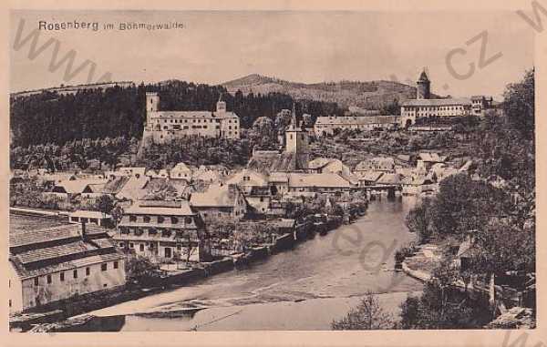  - Rožmberk - Rosenberg (Český Krumlov), celkový pohled, zámek