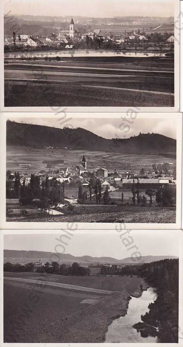  - 3x pohlednice: Ronov nad Doubravou (Chrudim), celkový pohled