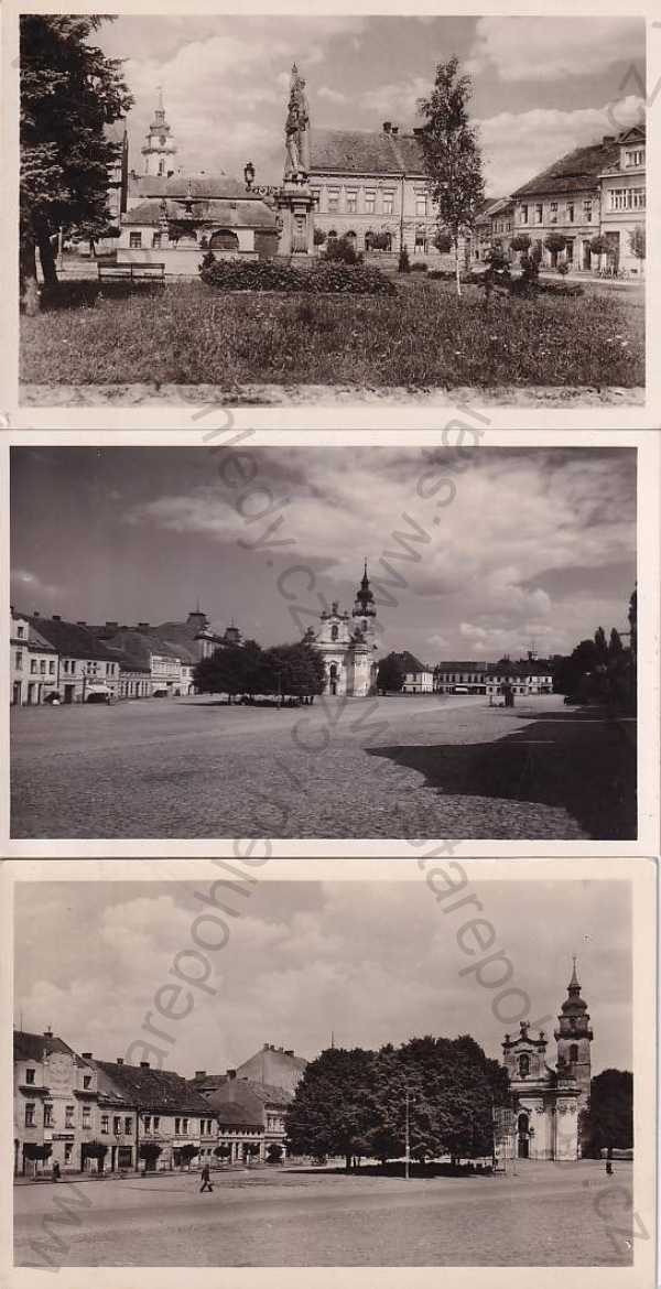  - 3x pohlednice: Heřmanův Městec, kostel, náměstí